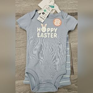 Carter's Brand New Infant Easter Outfit Blue Bunny Stripes Size 3 Months